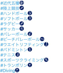 東京オリンピックのピクトグラム一覧 Twitter をすべて出してみた